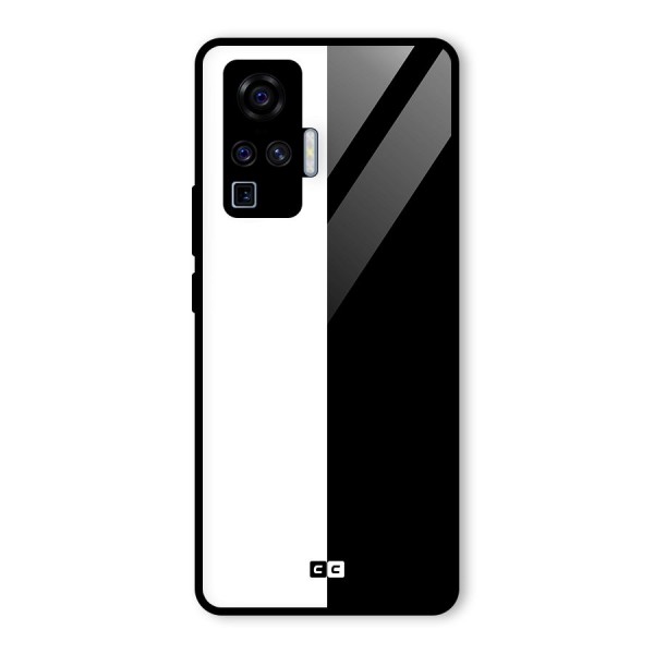 Simple Black White Glass Back Case for Vivo X50 Pro