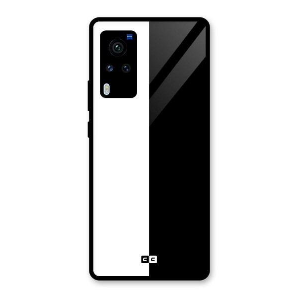 Simple Black White Glass Back Case for Vivo X60 Pro