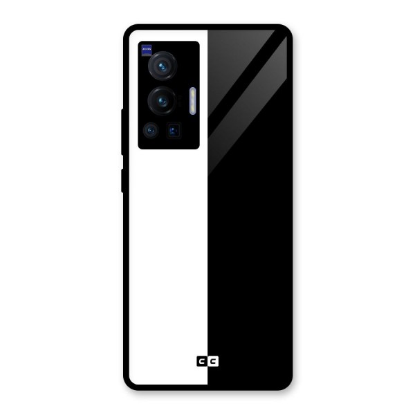 Simple Black White Glass Back Case for Vivo X70 Pro