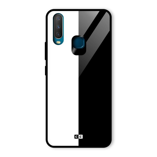 Simple Black White Glass Back Case for Vivo Y15