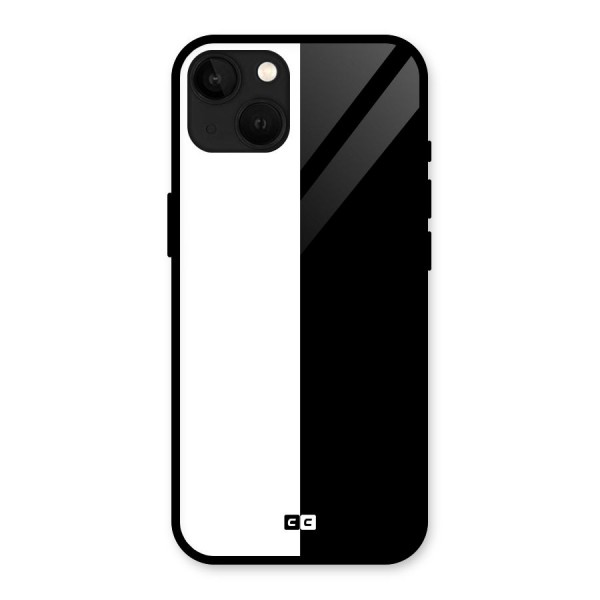 Simple Black White Glass Back Case for iPhone 13