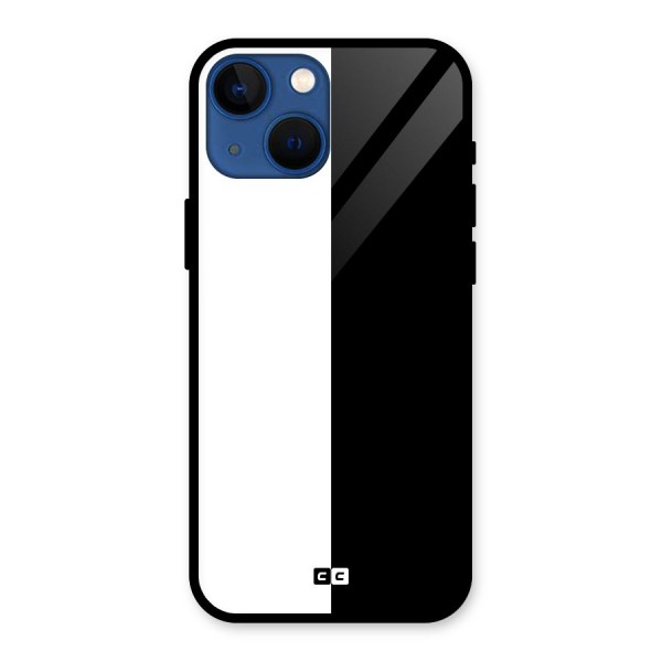 Simple Black White Glass Back Case for iPhone 13 Mini