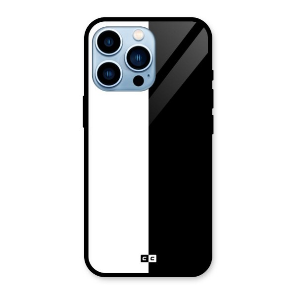 Simple Black White Glass Back Case for iPhone 13 Pro