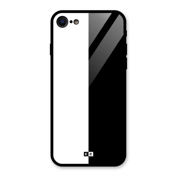 Simple Black White Glass Back Case for iPhone 8