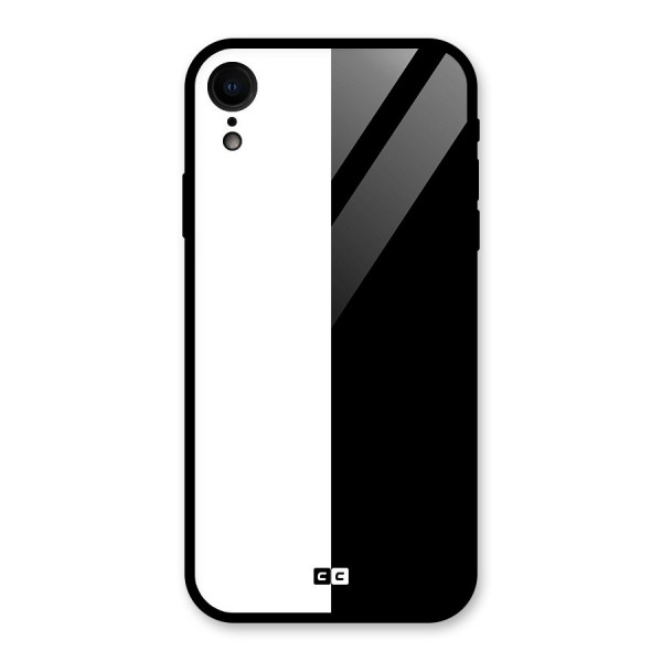 Simple Black White Glass Back Case for iPhone XR