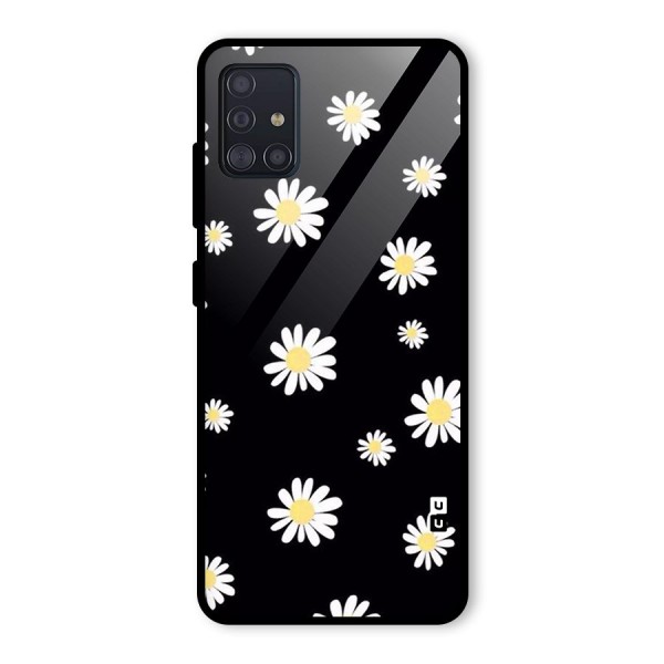 Simple Sunflowers Pattern Glass Back Case for Galaxy A51