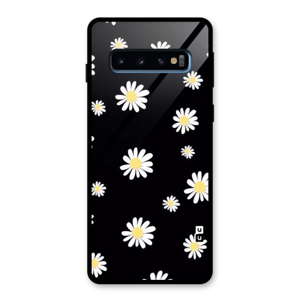 Simple Sunflowers Pattern Glass Back Case for Galaxy S10