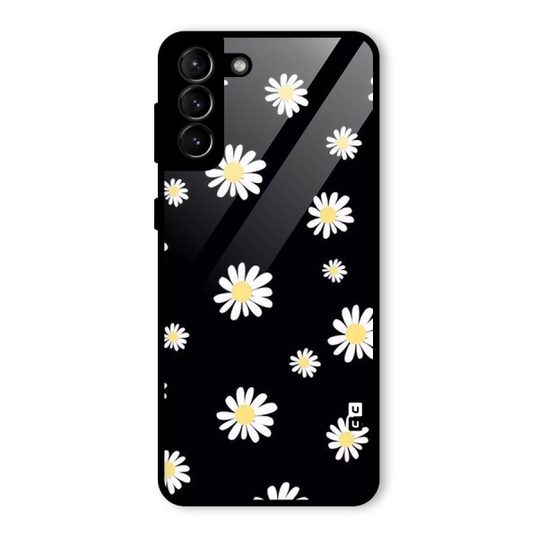 Simple Sunflowers Pattern Glass Back Case for Galaxy S21 Plus