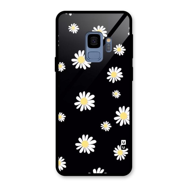 Simple Sunflowers Pattern Glass Back Case for Galaxy S9