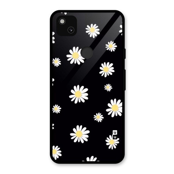 Simple Sunflowers Pattern Glass Back Case for Google Pixel 4a