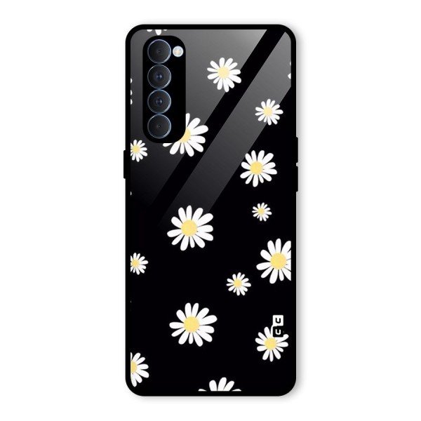 Simple Sunflowers Pattern Glass Back Case for Oppo Reno4 Pro