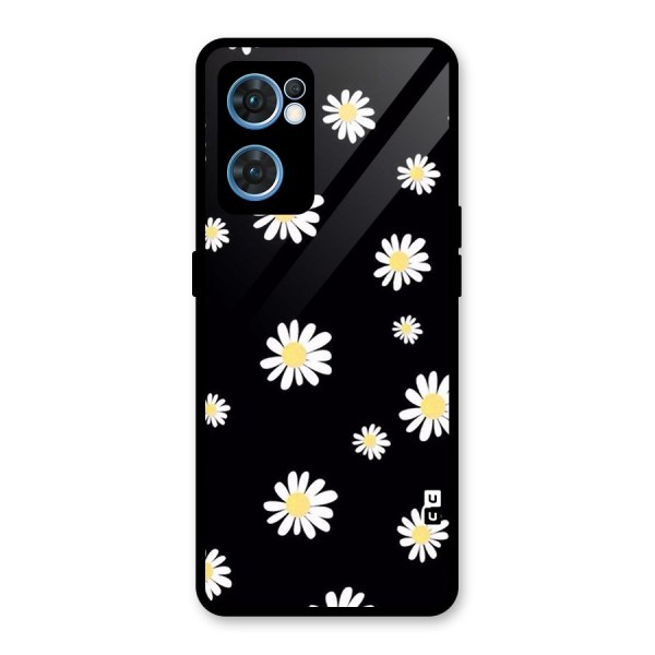 Simple Sunflowers Pattern Glass Back Case for Oppo Reno7 5G