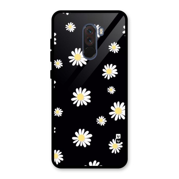 Simple Sunflowers Pattern Glass Back Case for Poco F1