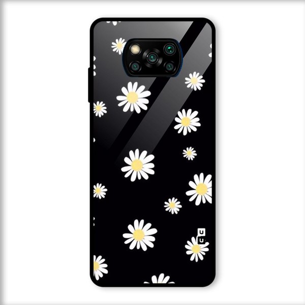 Simple Sunflowers Pattern Glass Back Case for Poco X3