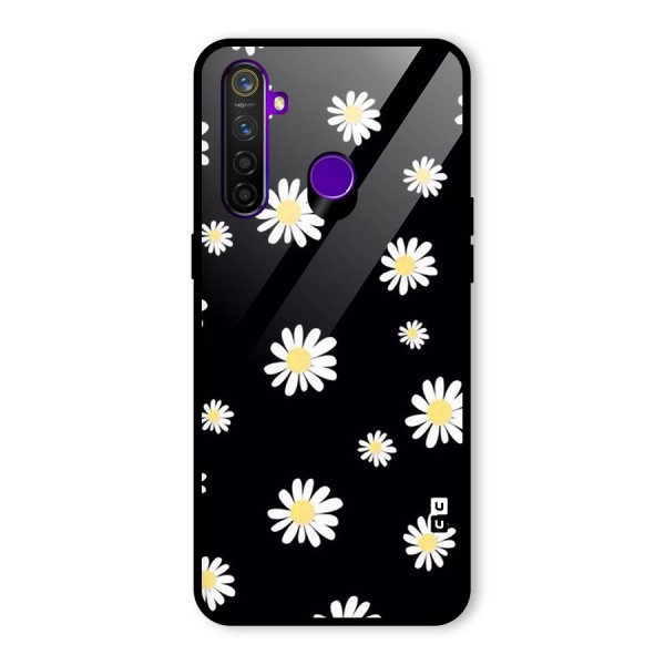 Simple Sunflowers Pattern Glass Back Case for Realme 5 Pro