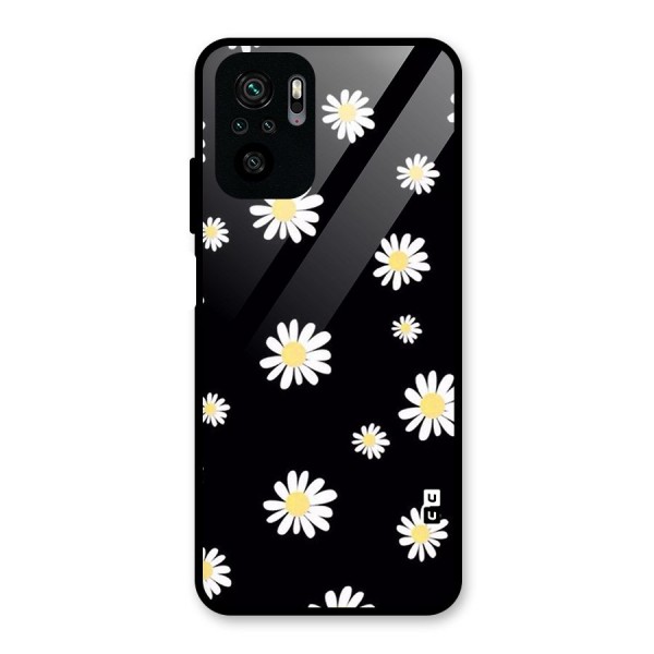 Simple Sunflowers Pattern Glass Back Case for Redmi Note 10