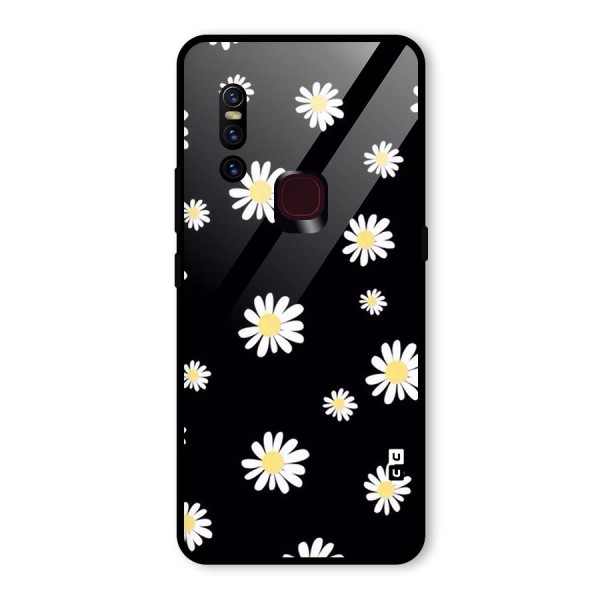 Simple Sunflowers Pattern Glass Back Case for Vivo V15