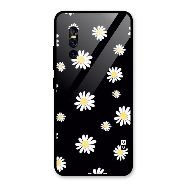 Simple Sunflowers Pattern Glass Back Case for Vivo V15 Pro