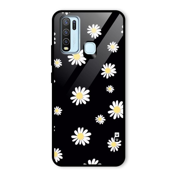 Simple Sunflowers Pattern Glass Back Case for Vivo Y30