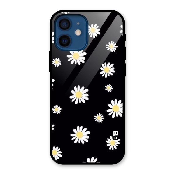 Simple Sunflowers Pattern Glass Back Case for iPhone 12 Mini