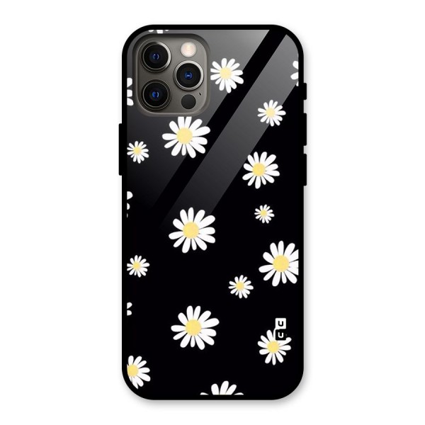 Simple Sunflowers Pattern Glass Back Case for iPhone 12 Pro