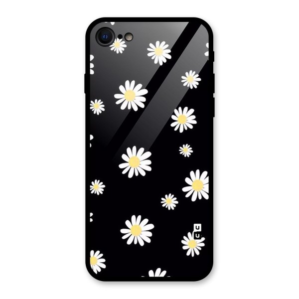 Simple Sunflowers Pattern Glass Back Case for iPhone 8