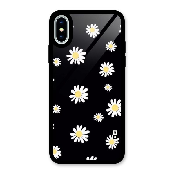 Simple Sunflowers Pattern Glass Back Case for iPhone XS