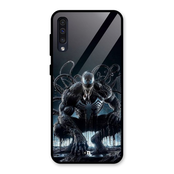 Sitting Venom Glass Back Case for Galaxy A50