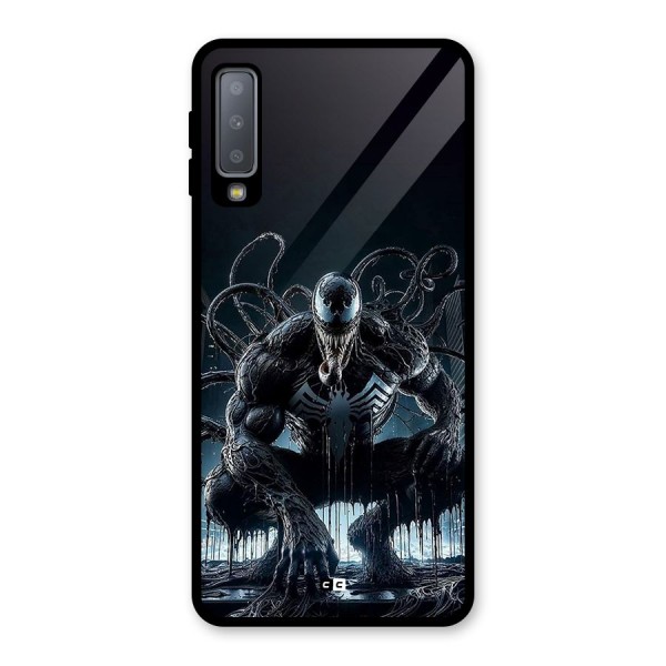 Sitting Venom Glass Back Case for Galaxy A7 (2018)