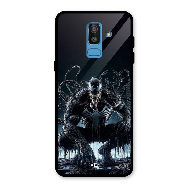 Sitting Venom Glass Back Case for Galaxy J8