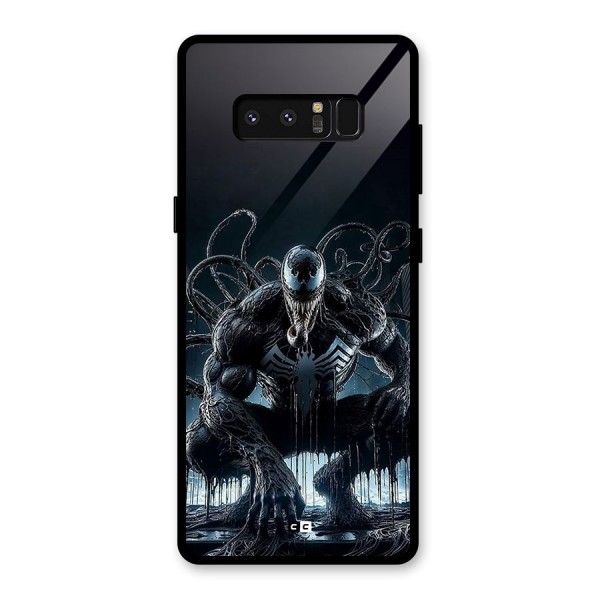 Sitting Venom Glass Back Case for Galaxy Note 8