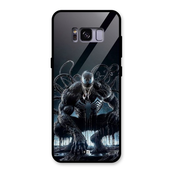 Sitting Venom Glass Back Case for Galaxy S8