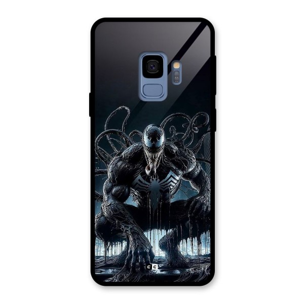 Sitting Venom Glass Back Case for Galaxy S9