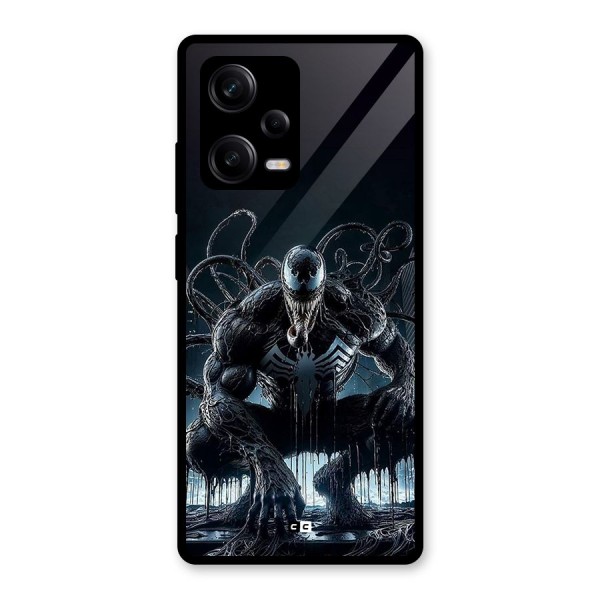 Sitting Venom Glass Back Case for Redmi Note 12 Pro