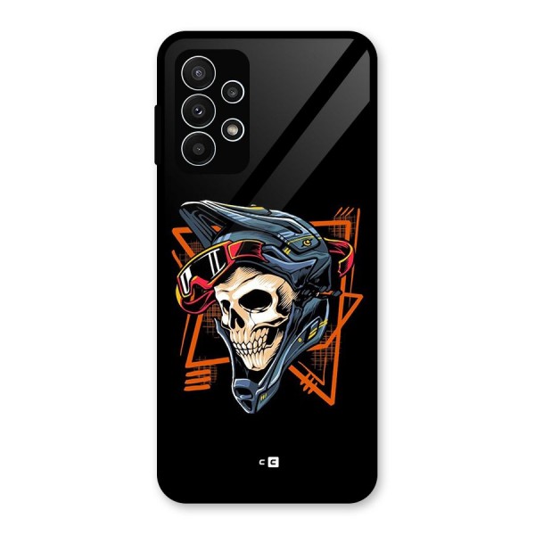 Skull Helmet Glass Back Case for Galaxy A23