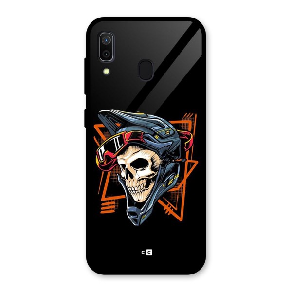 Skull Helmet Glass Back Case for Galaxy A30