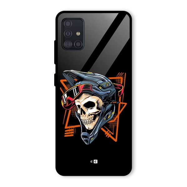 Skull Helmet Glass Back Case for Galaxy A51