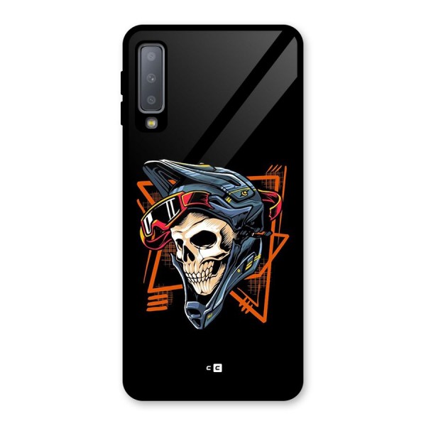 Skull Helmet Glass Back Case for Galaxy A7 (2018)