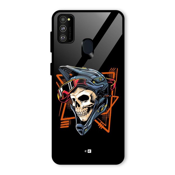 Skull Helmet Glass Back Case for Galaxy M21