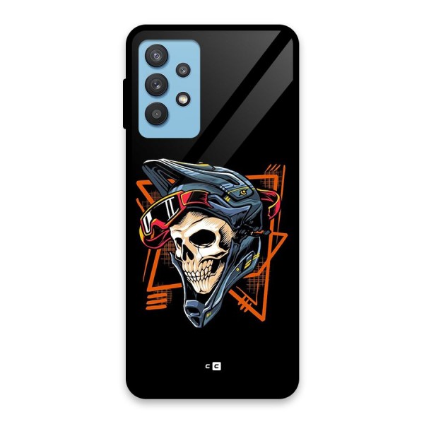 Skull Helmet Glass Back Case for Galaxy M32 5G