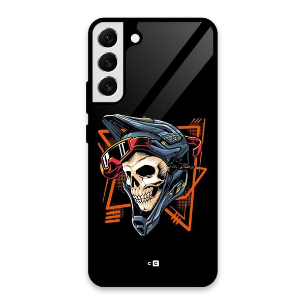 Skull Helmet Glass Back Case for Galaxy S22 Plus 5G