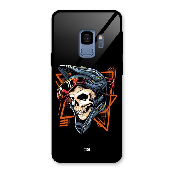 Skull Helmet Glass Back Case for Galaxy S9