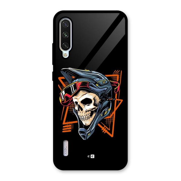 Skull Helmet Glass Back Case for Mi A3