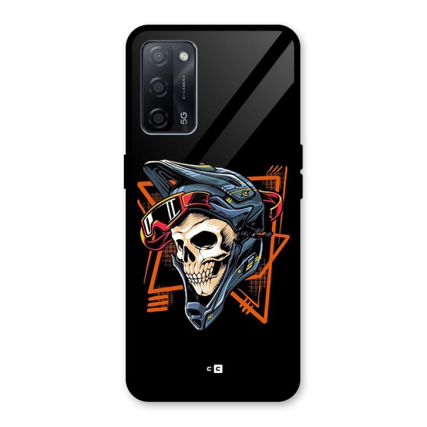 Skull Helmet Glass Back Case for Oppo A53s 5G