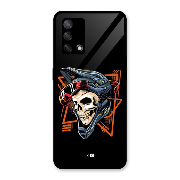 Skull Helmet Glass Back Case for Oppo F19