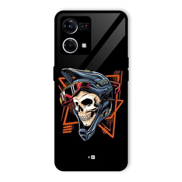 Skull Helmet Glass Back Case for Oppo F21s Pro 4G