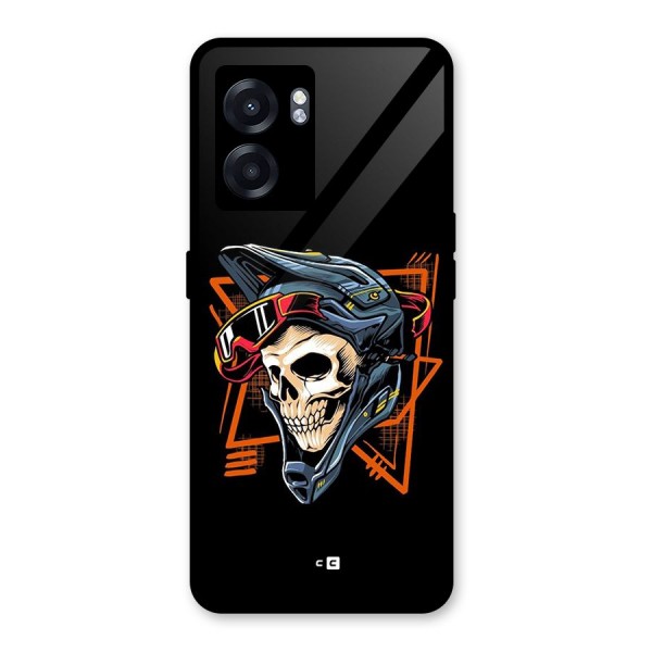 Skull Helmet Glass Back Case for Oppo K10 (5G)