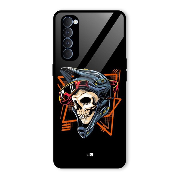 Skull Helmet Glass Back Case for Oppo Reno4 Pro