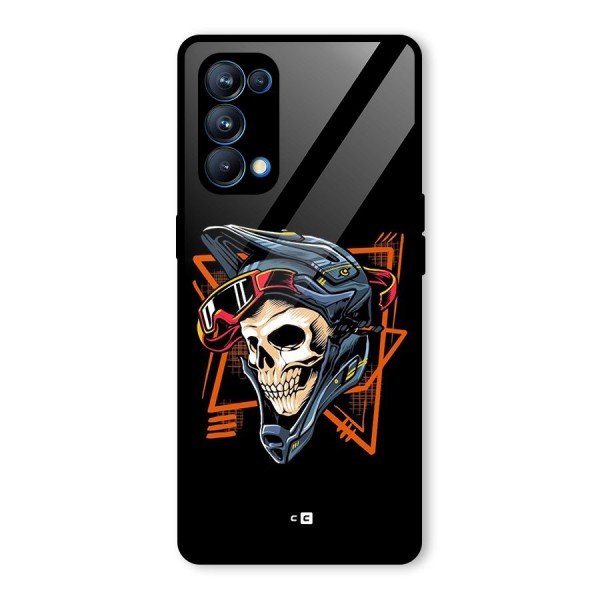 Skull Helmet Glass Back Case for Oppo Reno5 Pro 5G