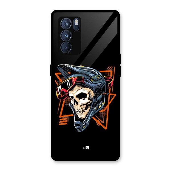 Skull Helmet Glass Back Case for Oppo Reno6 Pro 5G